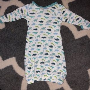 kickee pants layette gown NB newborn dinosaurs